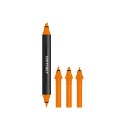 Twinmarker Sketcher brush+chisel