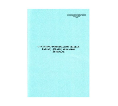 Gyventojo individualios veiklos pajamų-išlaidų apskaitos žurnalas