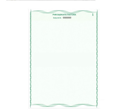 PVM sąsk.- faktūra A4 su Nr, 100 kompl.(1+1)