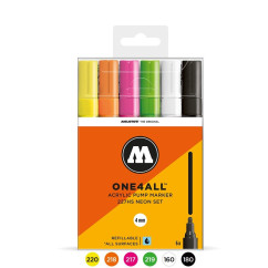 Akrilinis žymeklis ONE4ALL 227HS 4 mm  x 6 vnt Neon Set